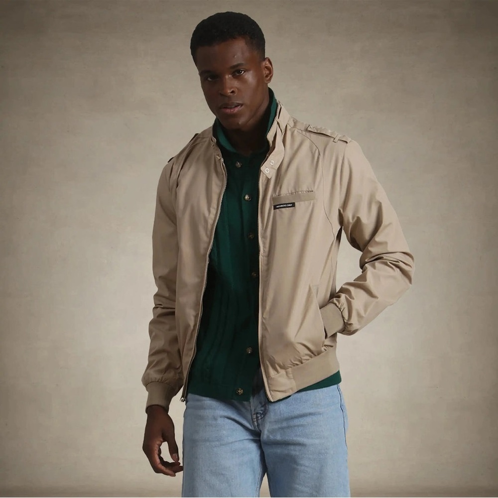 Members Only Classic Khaki Iconic Racer Jacket M